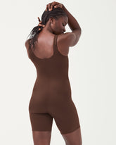 SPANXshapeâ„¢ Invisible Open-Bust Mid-Thigh Bodysuit | Chestnut Brown